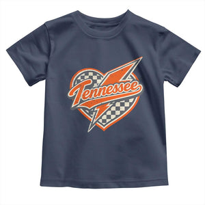 Vintage Tennessee Toddler T Shirt Checkered Heart Love TN Orange US State TS10 Navy Print Your Wear