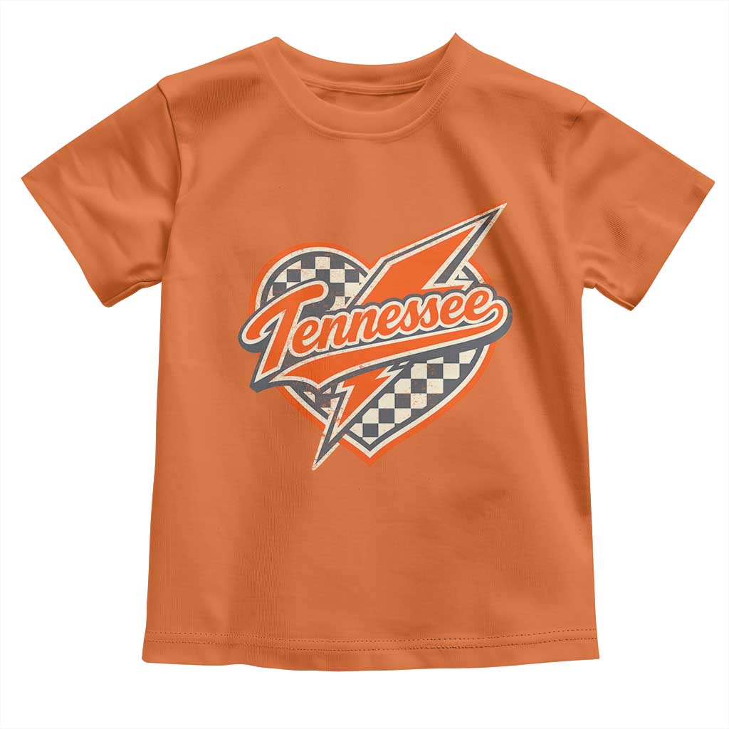 Vintage Tennessee Toddler T Shirt Checkered Heart Love TN Orange US State TS10 Orange Print Your Wear