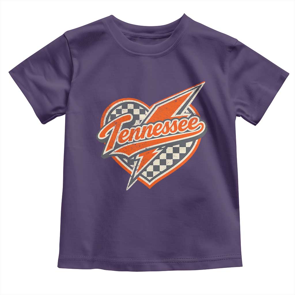 Vintage Tennessee Toddler T Shirt Checkered Heart Love TN Orange US State TS10 Purple Print Your Wear