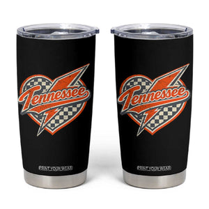Vintage Tennessee Tumbler Cup Checkered Heart Love TN Orange US State TS10 Black Print Your Wear