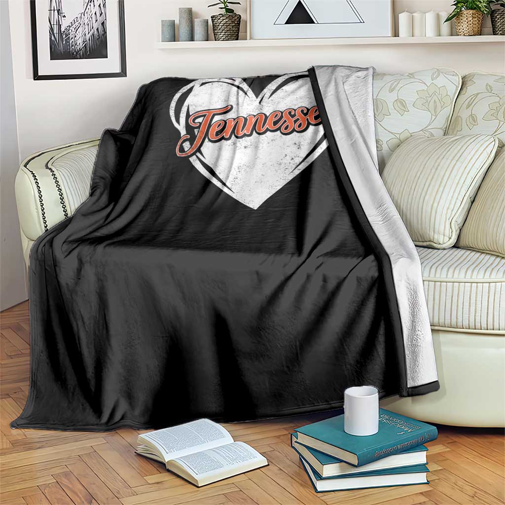Vintage Tennessee Throw Blanket Heart Graphic TN Orange US State TS10 Print Your Wear