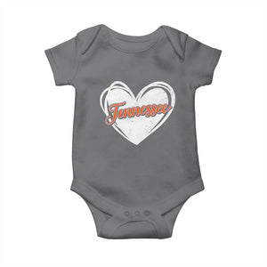 Vintage Tennessee Baby Onesie Heart Graphic TN Orange US State TS10 Charcoal Print Your Wear