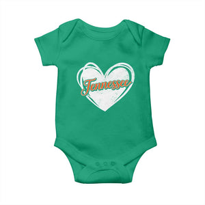 Vintage Tennessee Baby Onesie Heart Graphic TN Orange US State TS10 Irish Green Print Your Wear