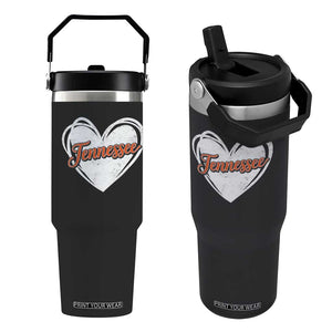 Vintage Tennessee Flip Straw Tumbler Heart Graphic TN Orange US State TS10 One Size: 30 oz Black Print Your Wear