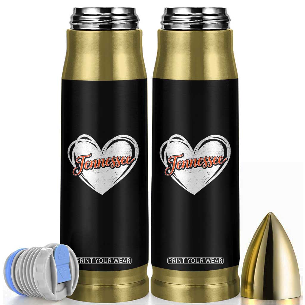 Vintage Tennessee Bullet Tumbler Heart Graphic TN Orange US State TS10 Black Print Your Wear