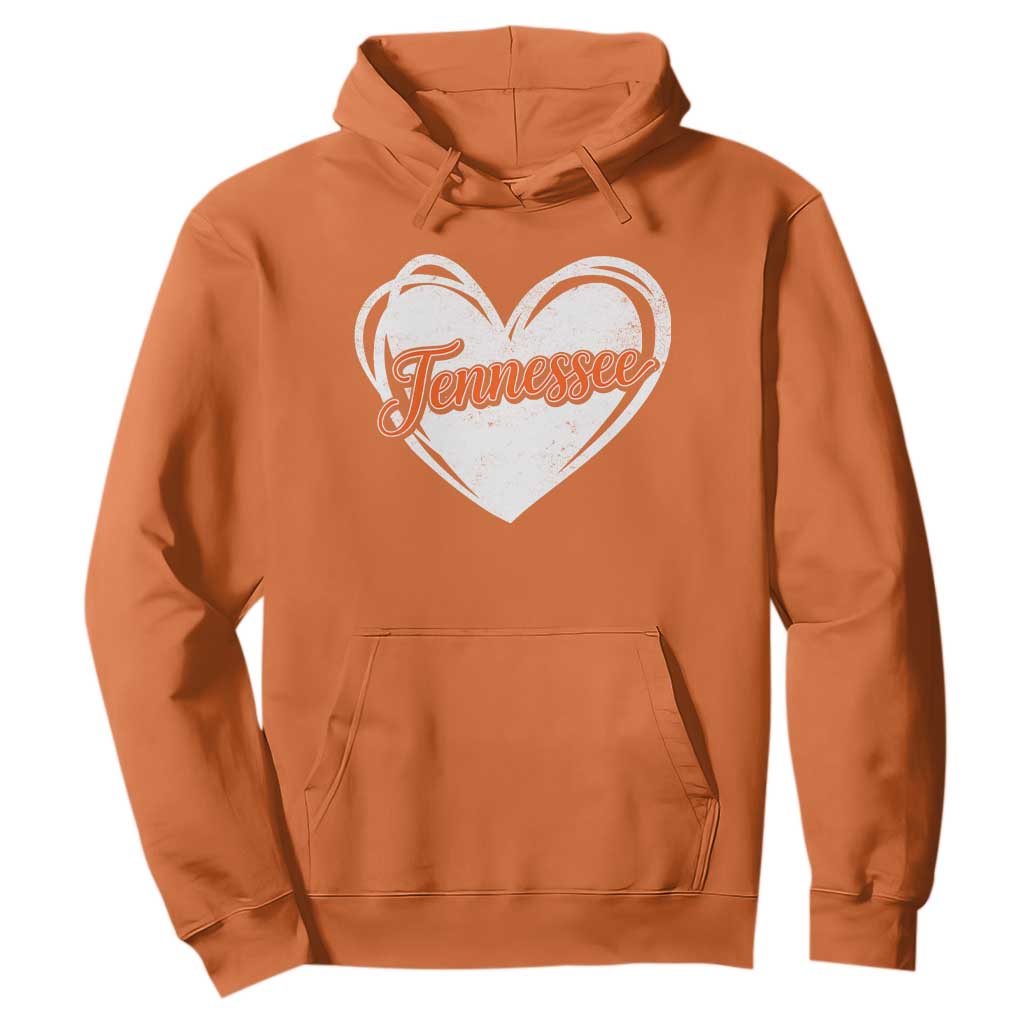 Vintage Tennessee Hoodie Heart Graphic TN Orange US State TS10 Orange Print Your Wear