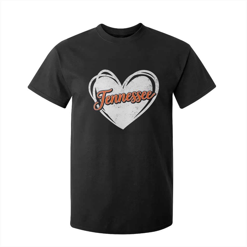 Vintage Tennessee T Shirt For Kid Heart Graphic TN Orange US State TS10 Black Print Your Wear