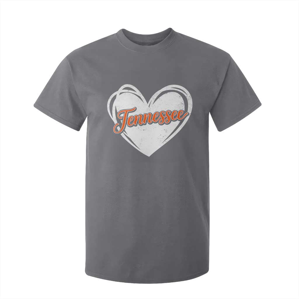 Vintage Tennessee T Shirt For Kid Heart Graphic TN Orange US State TS10 Charcoal Print Your Wear