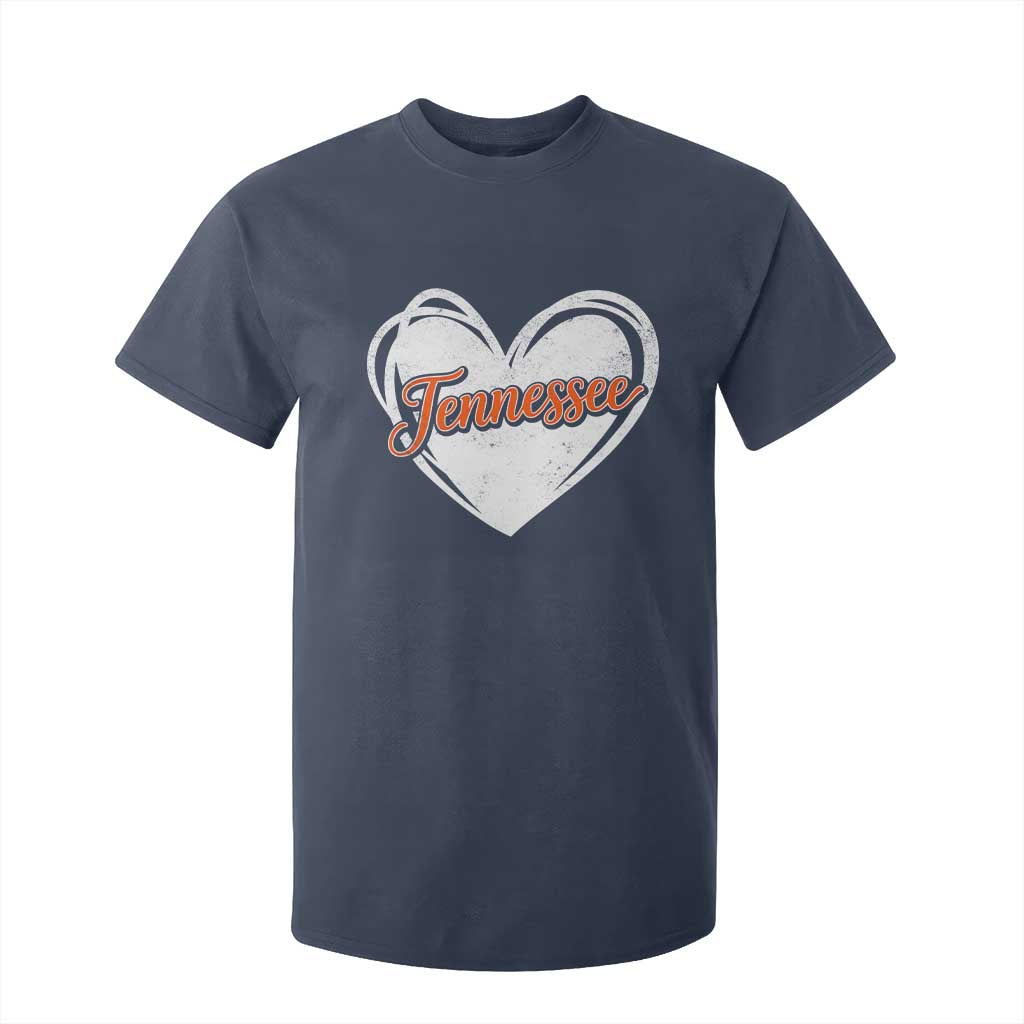 Vintage Tennessee T Shirt For Kid Heart Graphic TN Orange US State TS10 Navy Print Your Wear