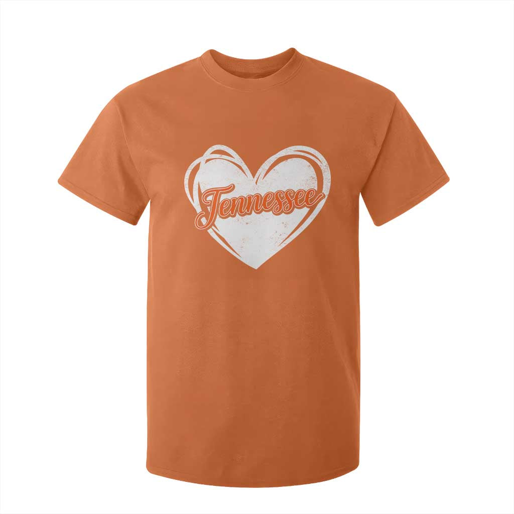 Vintage Tennessee T Shirt For Kid Heart Graphic TN Orange US State TS10 Orange Print Your Wear