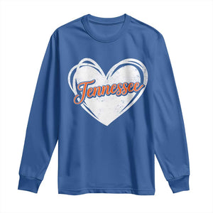 Vintage Tennessee Long Sleeve Shirt Heart Graphic TN Orange US State TS10 Royal Blue Print Your Wear