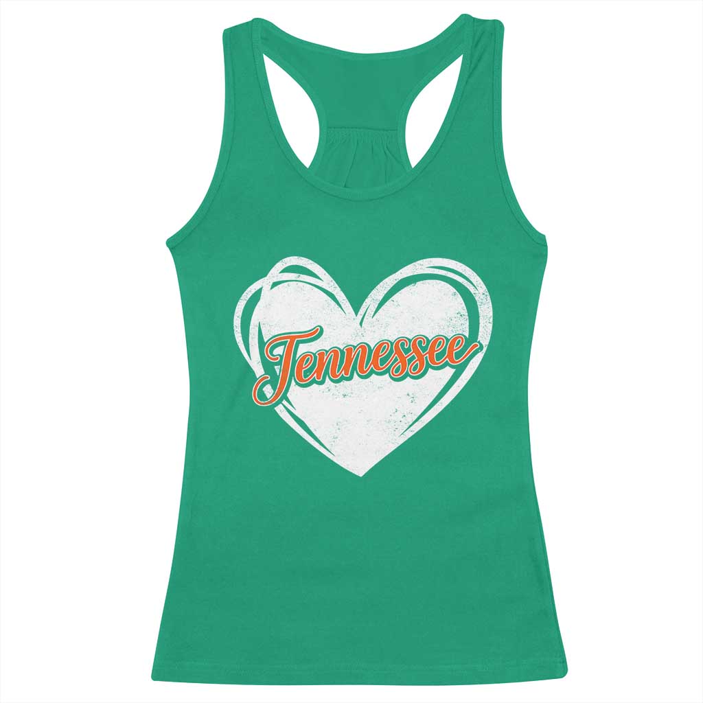Vintage Tennessee Racerback Tank Top Heart Graphic TN Orange US State TS10 Irish Green Print Your Wear