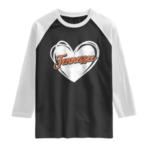 Vintage Tennessee Raglan Shirt Heart Graphic TN Orange US State TS10 Black White Print Your Wear