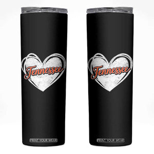Vintage Tennessee Skinny Tumbler Heart Graphic TN Orange US State TS10 Black Print Your Wear