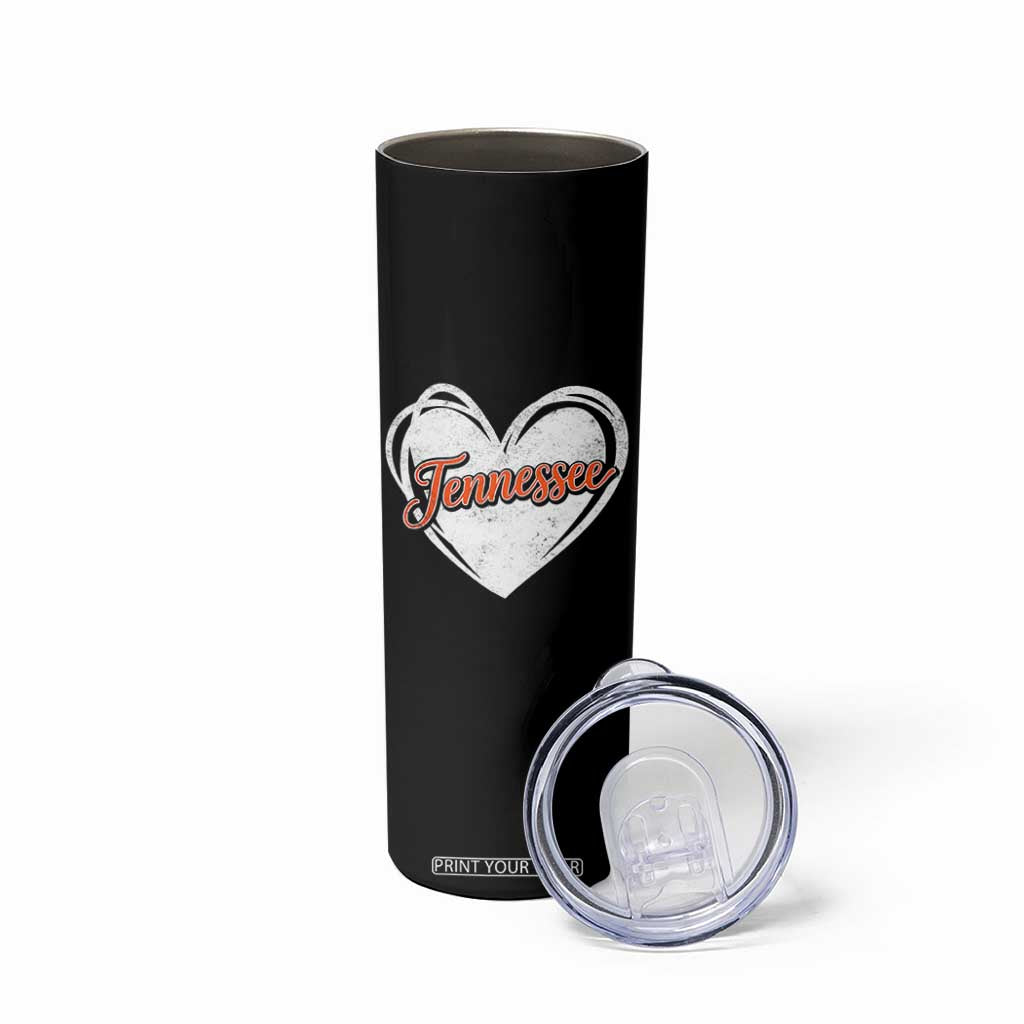 Vintage Tennessee Skinny Tumbler Heart Graphic TN Orange US State TS10 Print Your Wear
