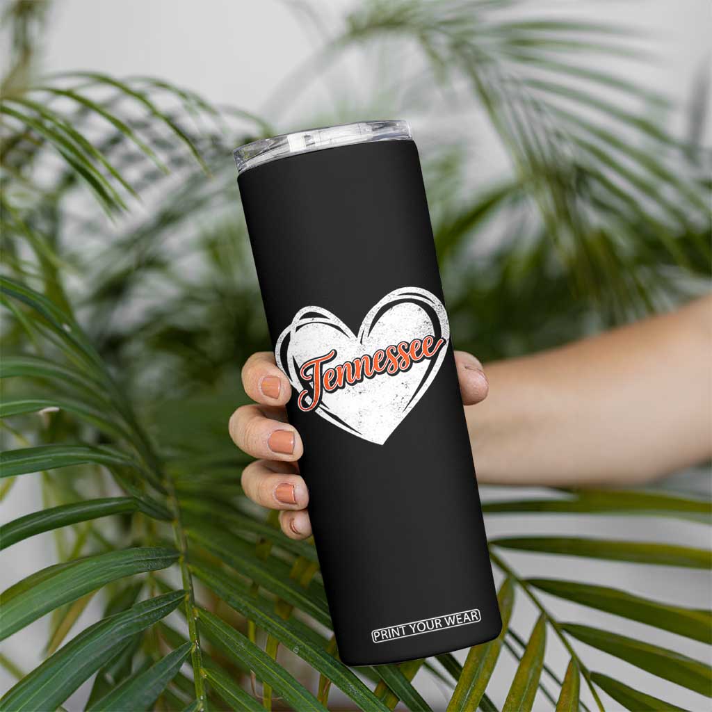 Vintage Tennessee Skinny Tumbler Heart Graphic TN Orange US State TS10 Print Your Wear