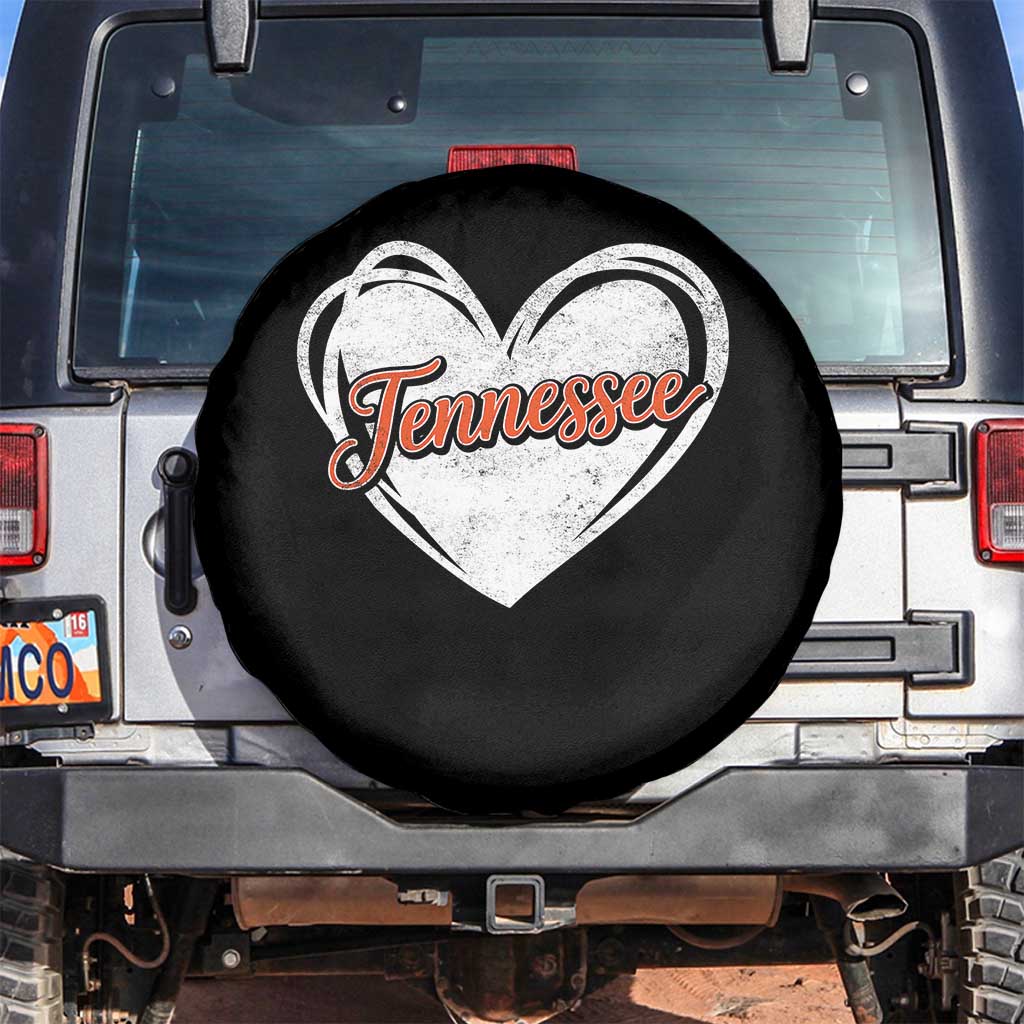 Vintage Tennessee Spare Tire Cover Heart Graphic TN Orange US State TS10 No hole Black Print Your Wear