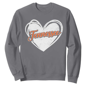 Vintage Tennessee Sweatshirt Heart Graphic TN Orange US State TS10 Charcoal Print Your Wear