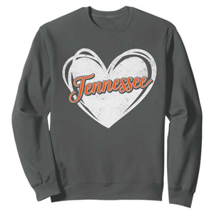 Vintage Tennessee Sweatshirt Heart Graphic TN Orange US State TS10 Dark Heather Print Your Wear