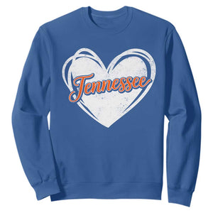 Vintage Tennessee Sweatshirt Heart Graphic TN Orange US State TS10 Royal Blue Print Your Wear