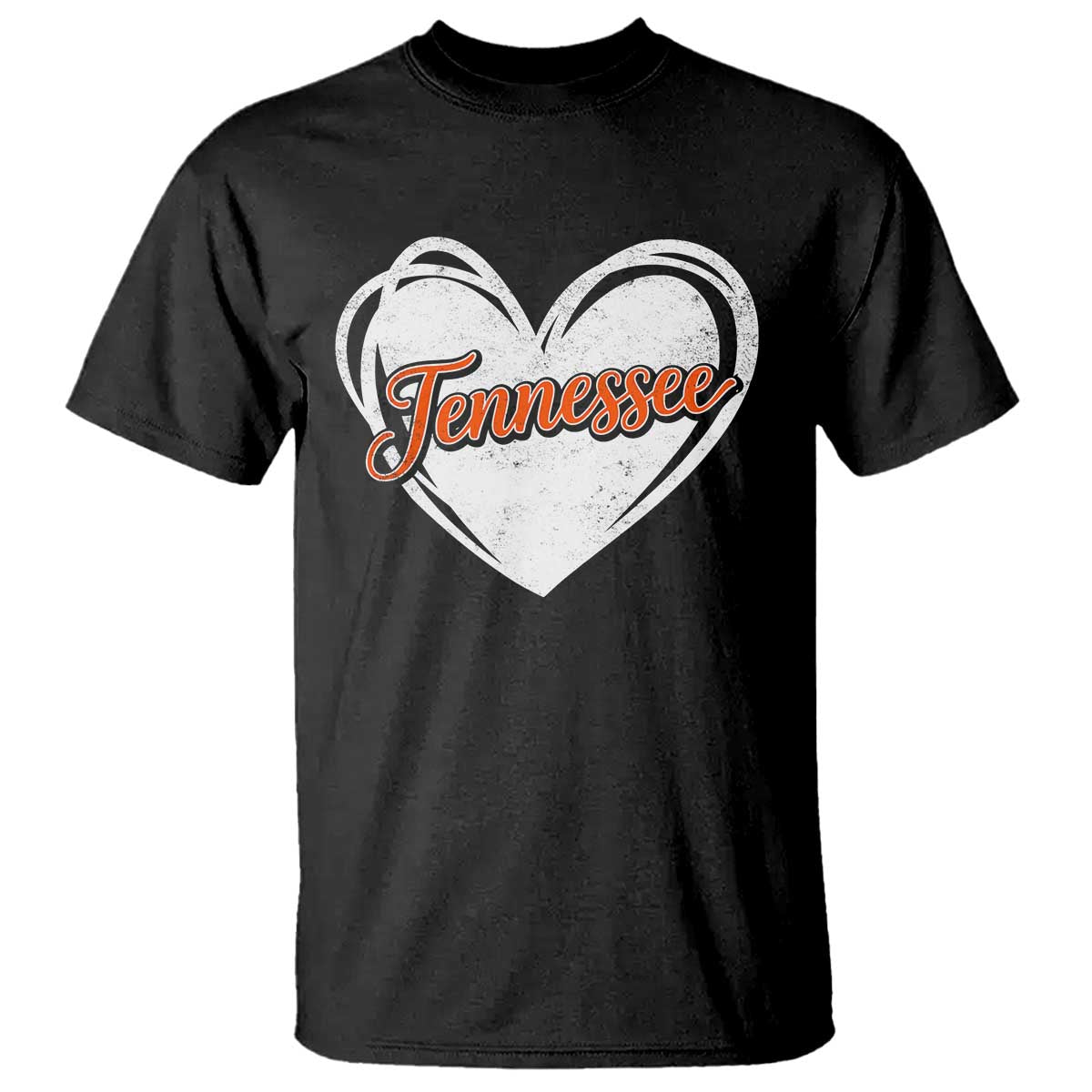 Vintage Tennessee T Shirt Heart Graphic TN Orange US State TS10 Black Print Your Wear