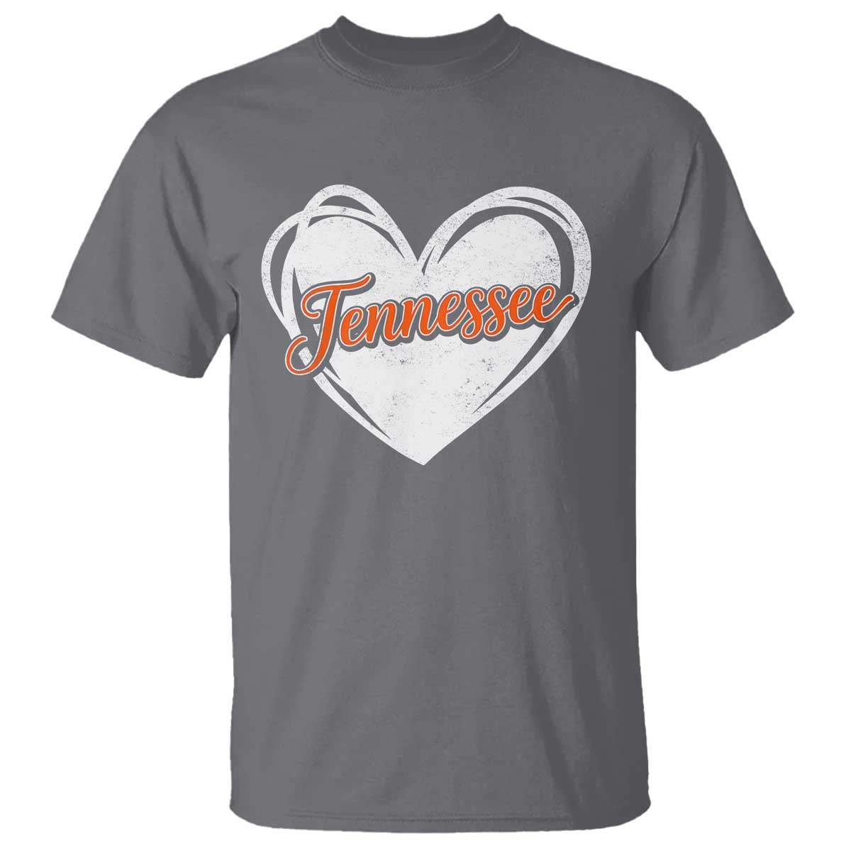 Vintage Tennessee T Shirt Heart Graphic TN Orange US State TS10 Charcoal Print Your Wear