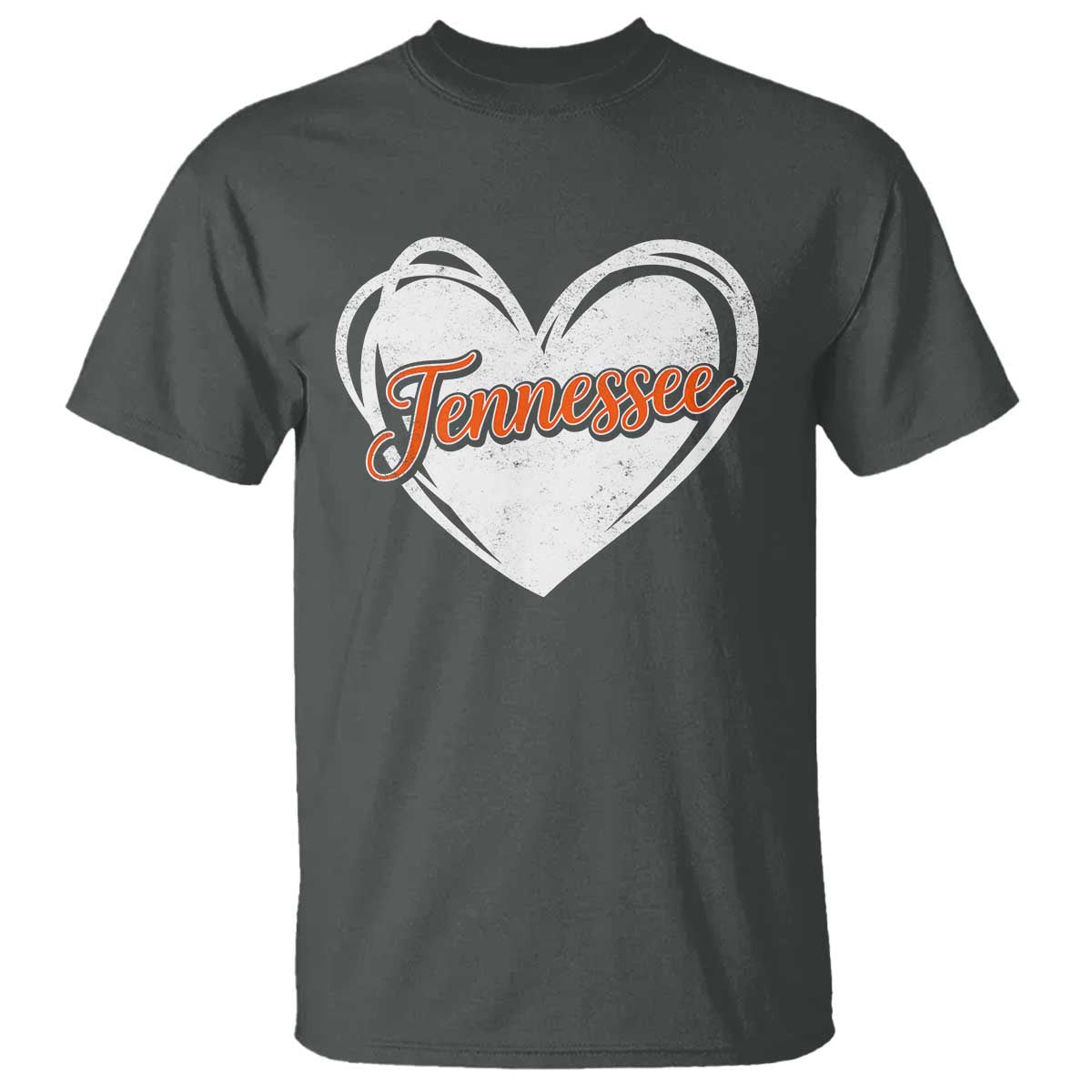 Vintage Tennessee T Shirt Heart Graphic TN Orange US State TS10 Dark Heather Print Your Wear