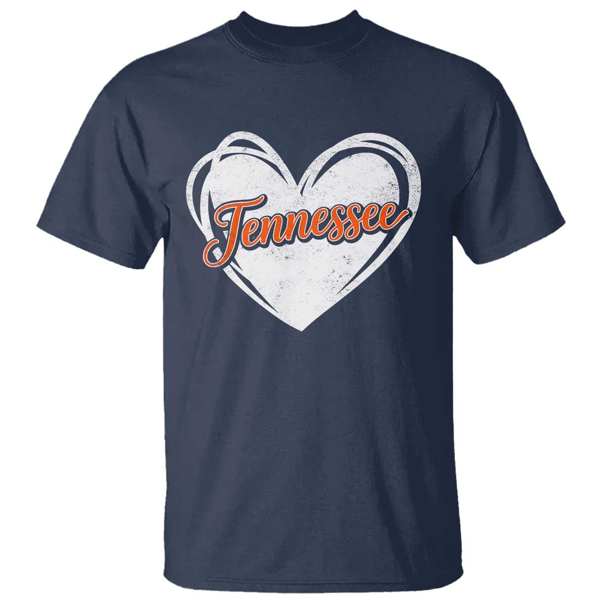 Vintage Tennessee T Shirt Heart Graphic TN Orange US State TS10 Navy Print Your Wear