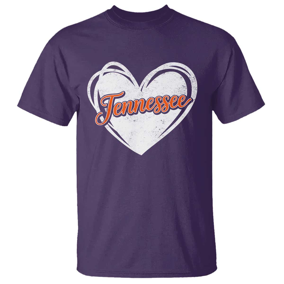 Vintage Tennessee T Shirt Heart Graphic TN Orange US State TS10 Purple Print Your Wear