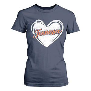 Vintage Tennessee T Shirt For Women Heart Graphic TN Orange US State TS10 Navy Print Your Wear