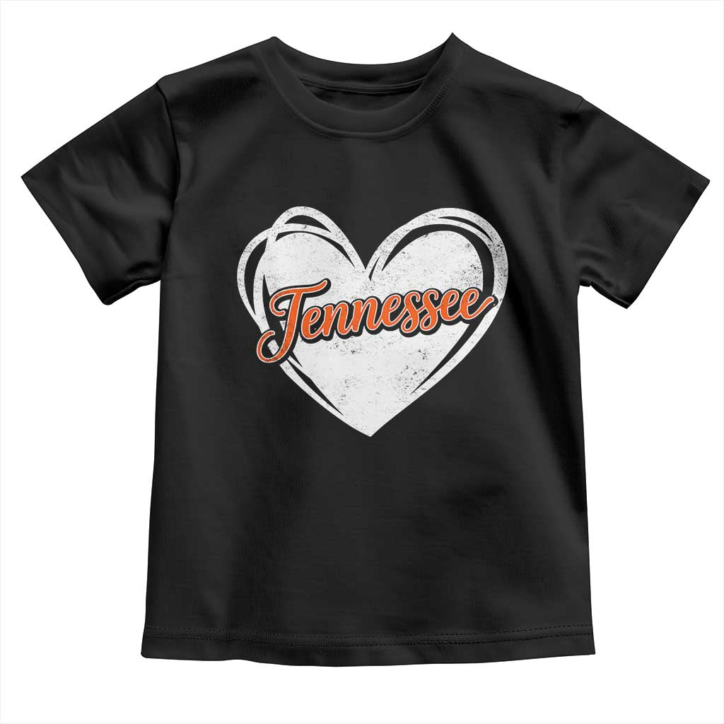 Vintage Tennessee Toddler T Shirt Heart Graphic TN Orange US State TS10 Black Print Your Wear