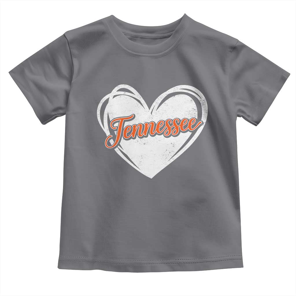 Vintage Tennessee Toddler T Shirt Heart Graphic TN Orange US State TS10 Charcoal Print Your Wear