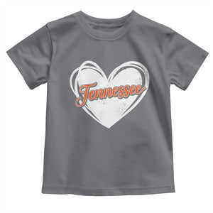 Vintage Tennessee Toddler T Shirt Heart Graphic TN Orange US State TS10 Charcoal Print Your Wear