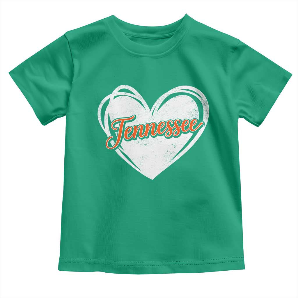 Vintage Tennessee Toddler T Shirt Heart Graphic TN Orange US State TS10 Irish Green Print Your Wear