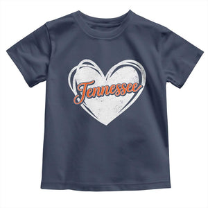 Vintage Tennessee Toddler T Shirt Heart Graphic TN Orange US State TS10 Navy Print Your Wear