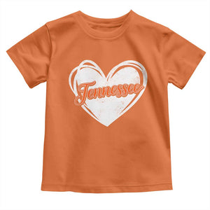 Vintage Tennessee Toddler T Shirt Heart Graphic TN Orange US State TS10 Orange Print Your Wear