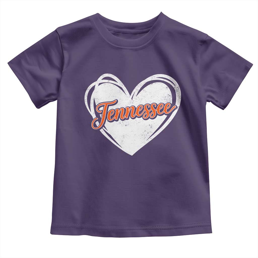 Vintage Tennessee Toddler T Shirt Heart Graphic TN Orange US State TS10 Purple Print Your Wear