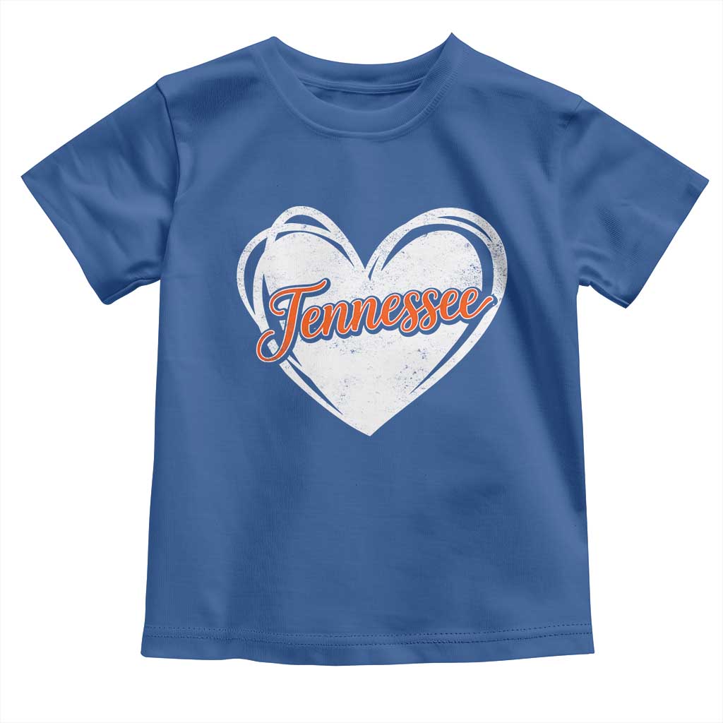 Vintage Tennessee Toddler T Shirt Heart Graphic TN Orange US State TS10 Royal Blue Print Your Wear