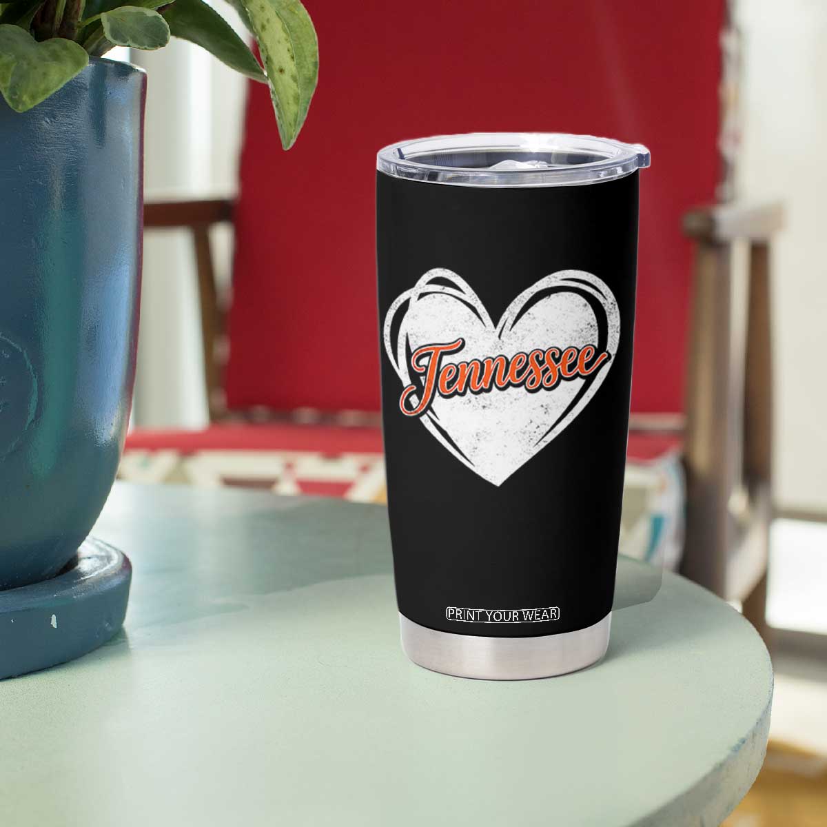 Vintage Tennessee Tumbler Cup Heart Graphic TN Orange US State TS10 Print Your Wear