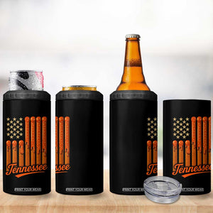 Vintage Tennessee 4 in 1 Can Cooler Tumbler Orange Dripping Flag Vintage State Pride Sports Fan Patriotic TS10 Print Your Wear