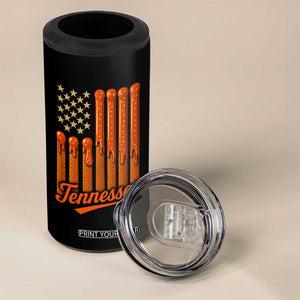Vintage Tennessee 4 in 1 Can Cooler Tumbler Orange Dripping Flag Vintage State Pride Sports Fan Patriotic TS10 Print Your Wear