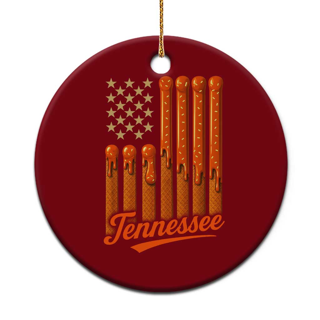 Vintage Tennessee Ceramic Ornament Orange Dripping Flag Vintage State Pride Sports Fan Patriotic TS10 1pc Red Print Your Wear