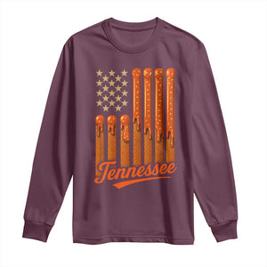 Vintage Tennessee Long Sleeve Shirt Orange Dripping Flag Vintage State Pride Sports Fan Patriotic TS10 Maroon Print Your Wear