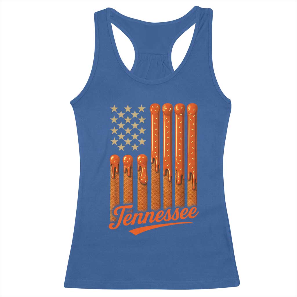 Vintage Tennessee Racerback Tank Top Orange Dripping Flag Vintage State Pride Sports Fan Patriotic TS10 Royal Blue Print Your Wear