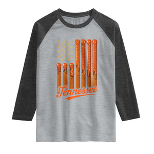 Vintage Tennessee Raglan Shirt Orange Dripping Flag Vintage State Pride Sports Fan Patriotic TS10 Heather Gray Heather Charcoal Print Your Wear