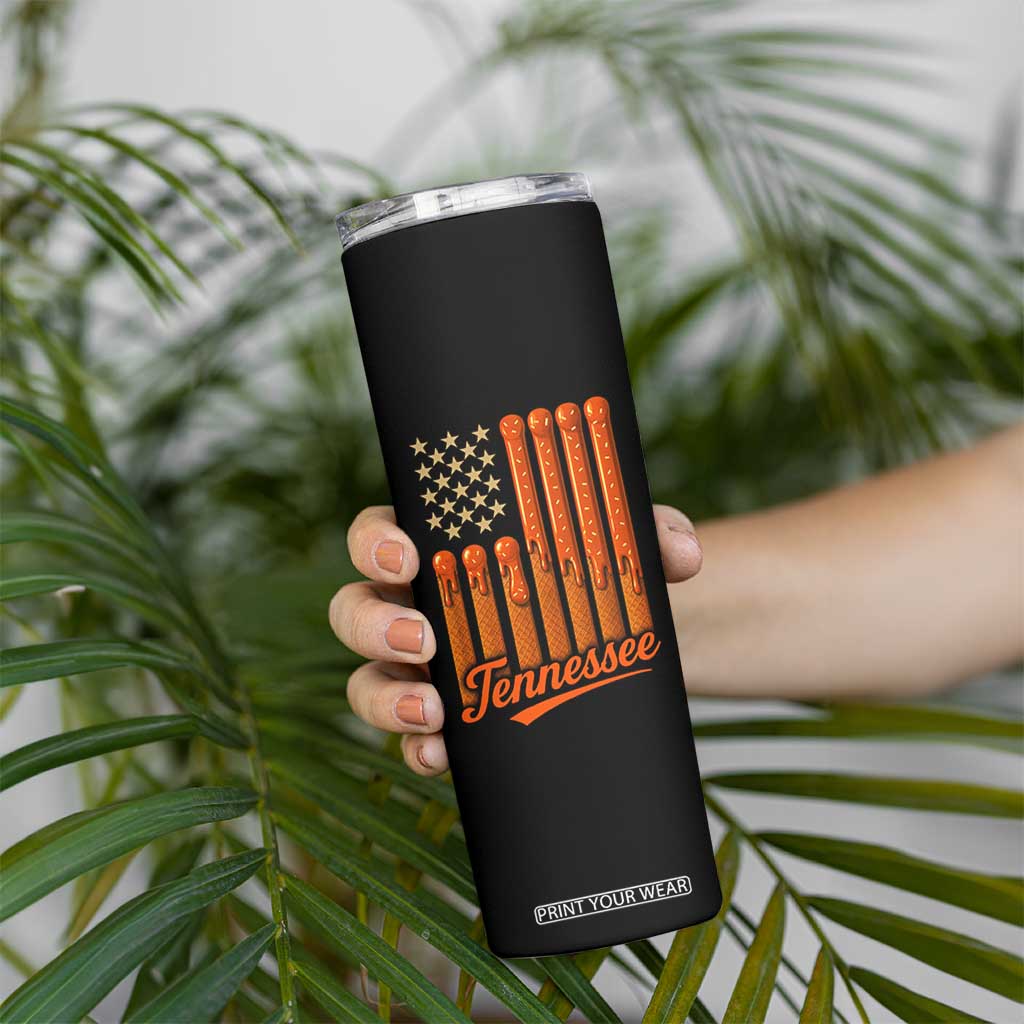 Vintage Tennessee Skinny Tumbler Orange Dripping Flag Vintage State Pride Sports Fan Patriotic TS10 Print Your Wear