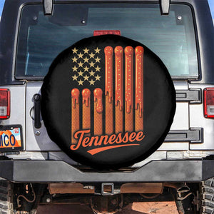 Vintage Tennessee Spare Tire Cover Orange Dripping Flag Vintage State Pride Sports Fan Patriotic TS10 No hole Black Print Your Wear