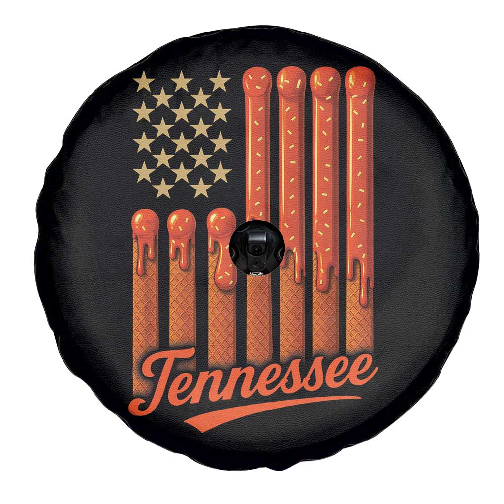 Vintage Tennessee Spare Tire Cover Orange Dripping Flag Vintage State Pride Sports Fan Patriotic TS10 Print Your Wear