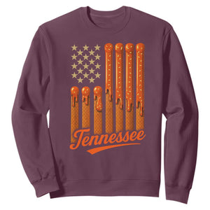 Vintage Tennessee Sweatshirt Orange Dripping Flag Vintage State Pride Sports Fan Patriotic TS10 Maroon Print Your Wear