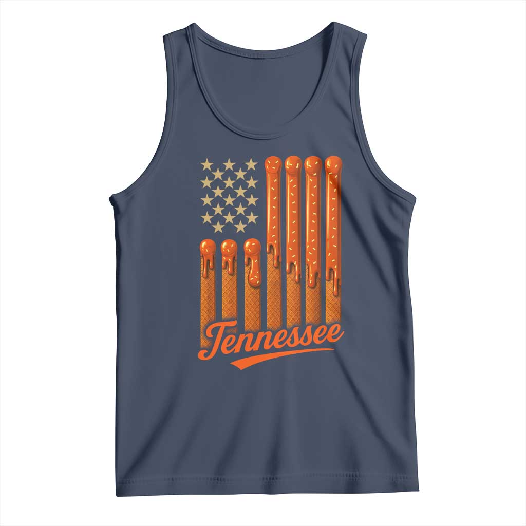 Vintage Tennessee Tank Top Orange Dripping Flag Vintage State Pride Sports Fan Patriotic TS10 Navy Print Your Wear
